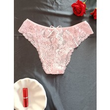 Zena Underwear Dina Gül Dantel Desenli Önü Fiyonklu Kadın Iç Çamaşırı Külot