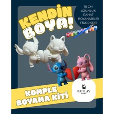 Paiplay Stitch ve Angel - Boyama Seti ve Stitch ve Angel Figürü - 10CM