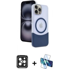 Marsilyan™- iPhone 15 Pro Max Kılıf Kozmos Form Özel Seri - Siyah 3D Antistatik Seramik Nano Ekran Koruyucu + Siyah Pvd Metal Kamera Lens