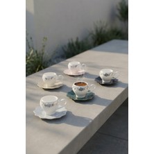 Acar Melora 6 Kişilik Porselen Kahve Fincanı Takımı - 90 ml