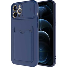 The Gencoo iPhone 12 Pro Uyumlu ​tgco Kartix Kapak-Lacivert