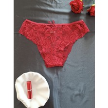 Zena Underwear Dina Gül Dantel Desenli Önü Fiyonklu Kadın Iç Çamaşırı Külot