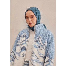 Fresh Scarfs Dublin Jakarlı Şal Koyu Mavi