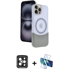 Marsilyan™- iPhone 15 Pro Max Kılıf Kozmos Form Özel Seri - Siyah 3D Antistatik Seramik Nano Ekran Koruyucu + Siyah Pvd Metal Kamera Lens