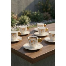 Acar Harlow 6 Kişilik Porselen Kahve Fincanı Takımı - 90 ml