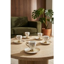 Acar Vivian 6 Kişilik Porselen Kahve Fincan Takımı - 90 ml