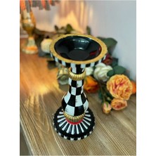 Betonique Stone Damalı Cam Mumluk 26 cm