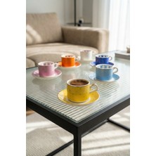 Acar Benson 6 Kişilik Porselen Kahve Fincan Takımı - 80 ml