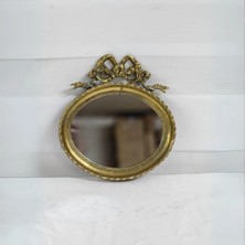 Betonique Stone Pirinç Fiyonk Yatay Oval Ayna 17CM.