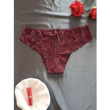 Zena Underwear Dina Gül Dantel Desenli Önü Fiyonklu Kadın Iç Çamaşırı Külot