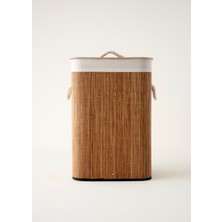 Bella Maison Lovel Bambu Çamaşır Sepeti Doğal 40X30X61 cm Katlanabilir ve Şık Tasarım