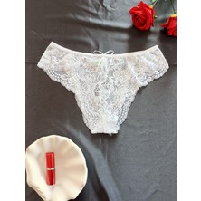 Zena Underwear Dina Gül Dantel Desenli Önü Fiyonklu Kadın Iç Çamaşırı Külot
