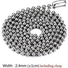 Tamgacrafts 2mm Paslanmaz Çelik Top Boncuk Kolye Zincir 50 cm Kısa Boy Ince Zincir