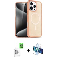 Marsilyan™- iPhone 16 Pro Max Kılıf Nova Asil Prime - Siyah 3D Antistatik Seramik Nano Ekran Koruyucu + Beyaz Raze Metal Kamera Lens