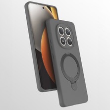 The Gencoo Redmi Note 15 Pro Kılıf M-Safe Şarj Özellikli Standlı Zore Samara Kapak - Titanyum-Gri
