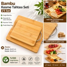 Myplas Bambu 2’li Kesme Tahtası Seti – Sebze, Et Doğrama & Sunum Tahtası 32X22 / 30X20 cm