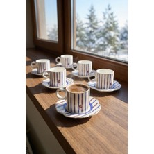 Acar Mabel 6 Kişilik Porselen Kahve Fincanı Takımı - 90 ml