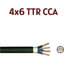Sun 4 x 6 mm Cca Ttr Tam Kesit Çok Telli ( Alüminyum ) Kablo 1 Metre