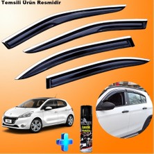 Caraks Peugeot 208 Mügen Cam Rüzgarlığı Abs Nikelaj Krom Cam Rüzgarlığı 2012-2019 + Ebrayn Lastik Parlatıcı