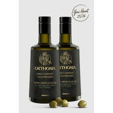 Orthosia Premium Memecik Erken Hasat Soğuk Sıkım Zeytinyağı 500 ml 2'li Avantaj Paketi