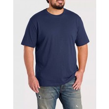 QUALITY WALKING Basic Erkek Büyük Beden %100 Organik Pamuklu Kalın Dokulu Regular Bisiklet Yakalı T-Shirt