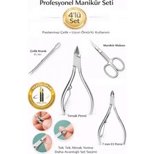 Solingen 4’lü Profesyonel Manikür Seti | Tırnak Pensi, Et Pensi, Manikür Makası & Kronk Et Itici