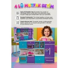 Farbu Oyuncak 4 Modüllü 40 Parça Aksesuarlı Fırınlı ve Buzdolaplı Karlar Ülkesi Temalı Oyuncak Evcilik Seti