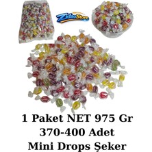 Emrah Gültekin 975 gr 1 Paket Mini Drops Şeker 370-400 Adet Karışık Aromalı Bayramlık Okulda Dağıtmalı Mini Şeker