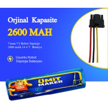 Ümit Maker Viomi V3 Robot Süpürge 2600 Mah 14.4 V Yanmaz Batarya – Orjinal Uyumlu Uzun Ömürlü, Yüksek Performans Pil