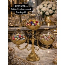 Betonique Stone 3 Kollu Cam Kapaklı Krom Renk Sunumluk