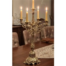 Betonique Stone Pirinç 5 Kollu Şamdan 60 cm