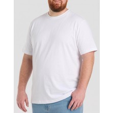 QUALITY WALKING Basic Erkek Büyük Beden %100 Organik Pamuklu Kalın Dokulu Regular Bisiklet Yakalı T-Shirt
