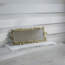 Betonique Stone Pirinç Ayna Dikdörtgen Tepsi 41X18CM.