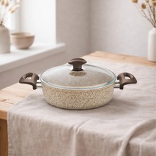 Falez Creamy Granit Karnıyarık Tencere 26 cm