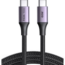 Pada Tech Type-C To Type-C Kablo 1.2m 60W Naylon Örgülü Hızlı Şarj Kablosu iPhone 17/16 iPad MacBook