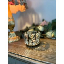 Betonique Stone Kristal Taşlı Pirinç Şamdan &mumluk