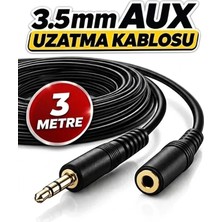 Derwell 3 Metre 3.5mm Erkek Kadın Ses Kulaklık Uzatma Kablosu Telefon Tablet Ses Aux Adaptör Jak Kablosu