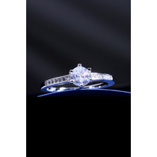 İnnuendo Jewelry 925 Ayar Gümüş Minimal Tek Taş Kadın Yüzük