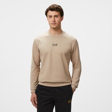 Ea7 Erkek Bej Bisiklet Yaka Sweatshirt