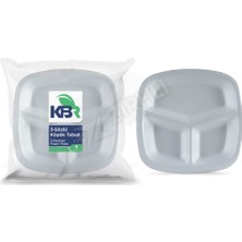 4 Adet Kbr 3 Gözlü Köpük Tabak 5'li