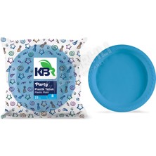 3 Adet Kbr Party Plastik Tabak 22 cm Mavi 8'li