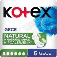 4 Adet Kotex Natural Ultra Single Gece 6lı