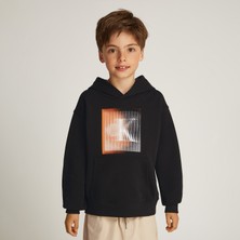 Calvin Klein Large Shifted Çocuk Siyah Sweatshirt