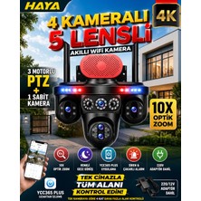 MPIA HAYA 4 Kameralı  5 Lensli WiFi Kamera 3 PTZ 10X Optik Zoom IP66 Gece Görüş