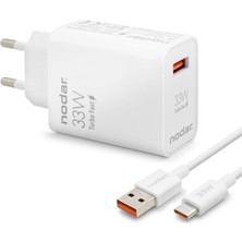 Dorasan Type-C Hızlı Şarj Seti 33W USB Adaptörlü - Beyaz