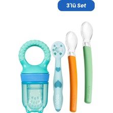Wee Baby Erkek Ek Gıdaya Geçiş Seti 3'lü Set Ergonomik Tasarım ve Kolay Temizlenebilir Özellikler