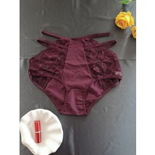 Zena Underwear Shay Dantelli Yüksek Bel Yanları Ip Detaylı Kadın Iç Çamaşırı Külot