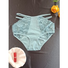 Zena Underwear Shay Dantelli Yüksek Bel Yanları Ip Detaylı Kadın Iç Çamaşırı Külot