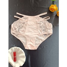 Zena Underwear Shay Dantelli Yüksek Bel Yanları Ip Detaylı Kadın Iç Çamaşırı Külot