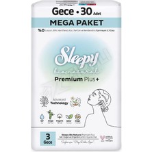4 Adet Sleepy Bio Natural Mega Paket Gece Hijyenik Ped 30'lu